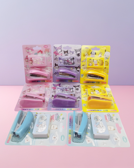 Cute Kawaii Mini Stapler and Pins Set – Small Stationery Gift for Students and Office Use