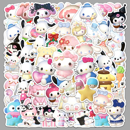 sanrio 50 piece sticker pack kawaii stationery stickers for journaling scrapbooking and fans india