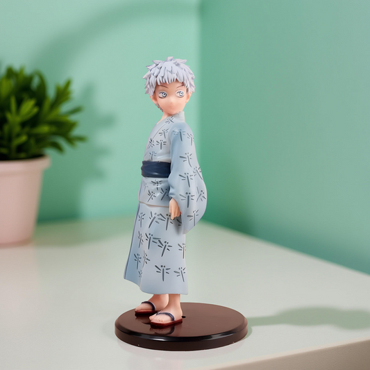 Satoru Gojo childhood action figure in kimono from Jujutsu Kaisen – 17.5cm anime collectible PVC figure for display.