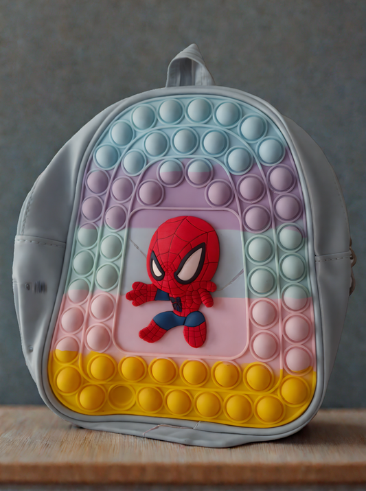Spiderman kids backpack – cute silicone cartoon school bag for boys and girls, colorful and lightweight, perfect for school & travel