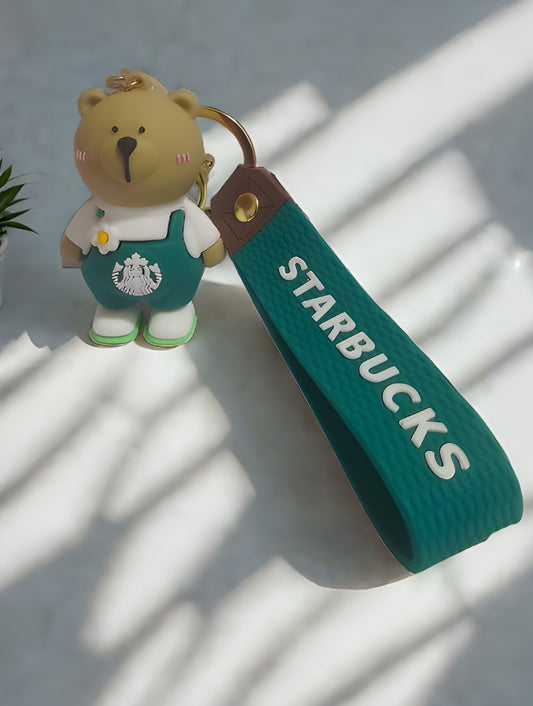 Starbucks Coffee-Themed Cute Bear Keychain & Bagcharm for Girls – Quirky Rubber Key Holder Accessory
for Kawaii Fans India