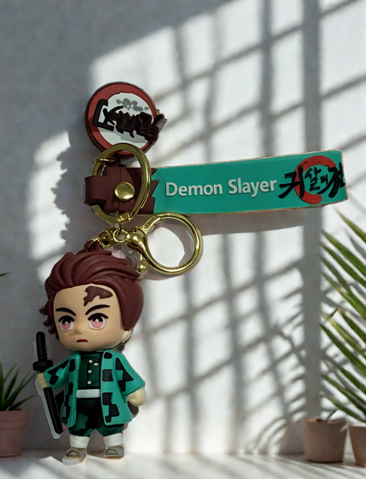 tanjiro kamado keychain 3d demon slayer anime accessory keyring for fans india