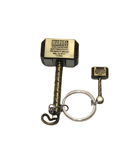 Marvel Thor Hammer Keychain – Avengers Mjolnir Metal Charm for Fans, Gifts & Accessories
