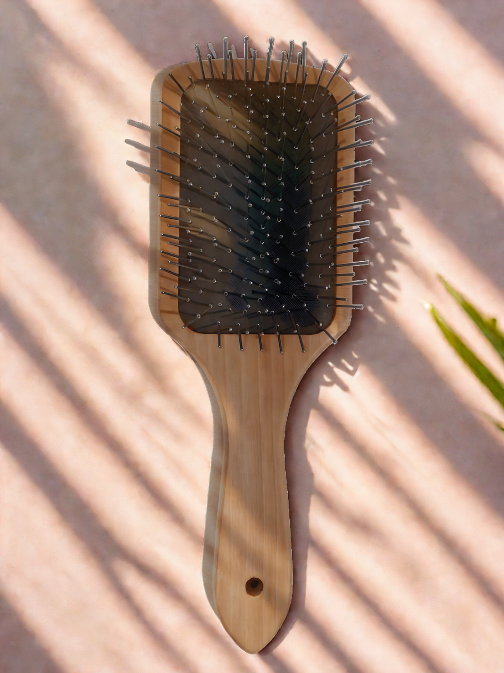 Kawaii wooden hair brush for gentle detangling and smooth styling